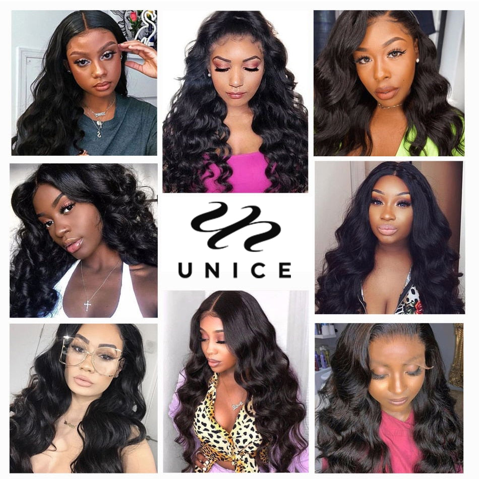 UNICE 30Inch Natural Color Body Wave Brazilian Virgin 100% Human Hair Weave 1/3/4 pcs