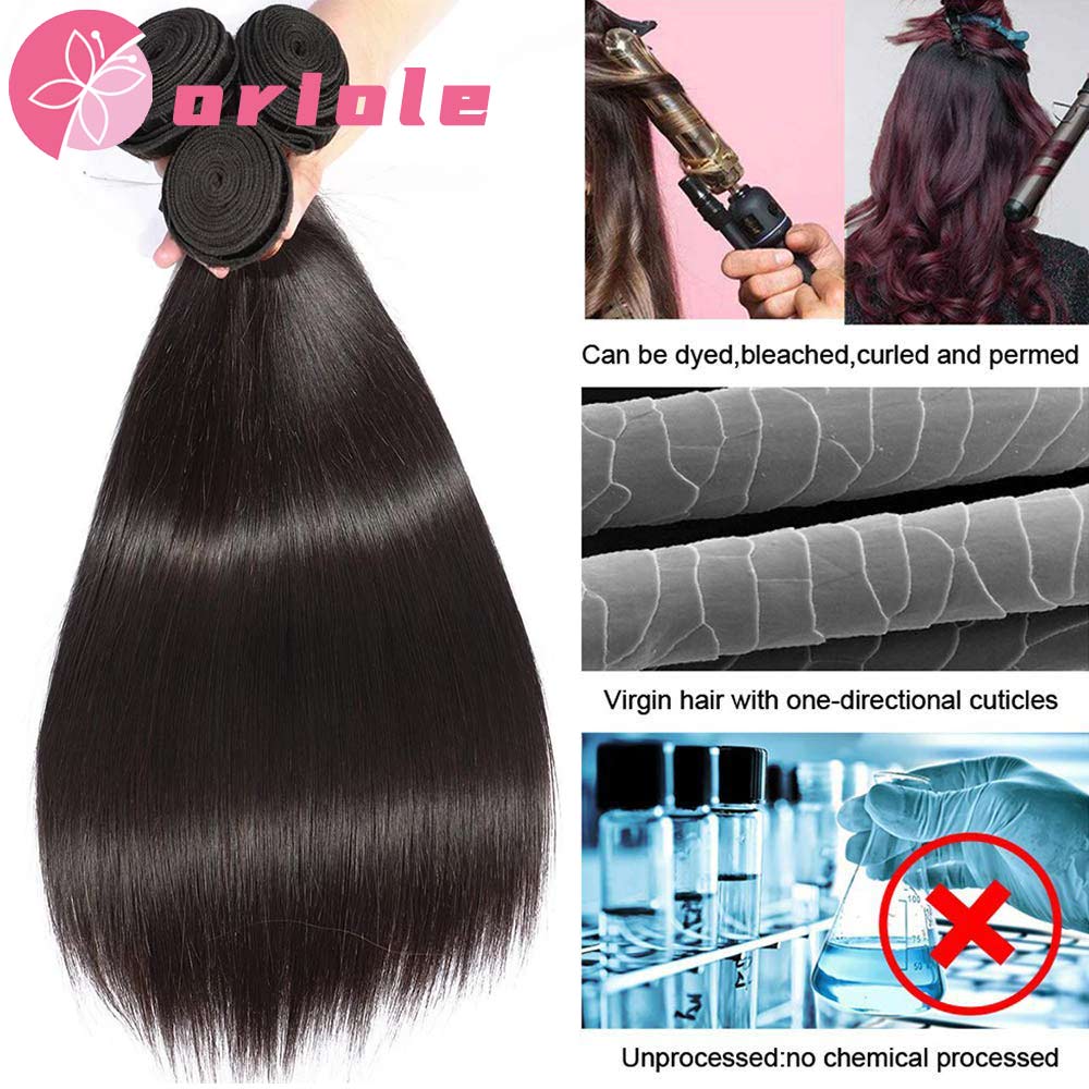 10A Brazilian Straight Human Hair Bundles 1/3/4 Pieces 8-32Inch Remy Human Hair Extensions