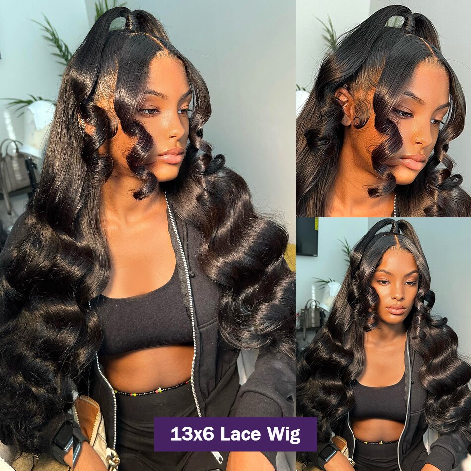 250% HD Transparent Lace Body Wave Brazilian13x4/13x6 Lace Front Human Hair Pre Plucked 5x5 Closure Wig