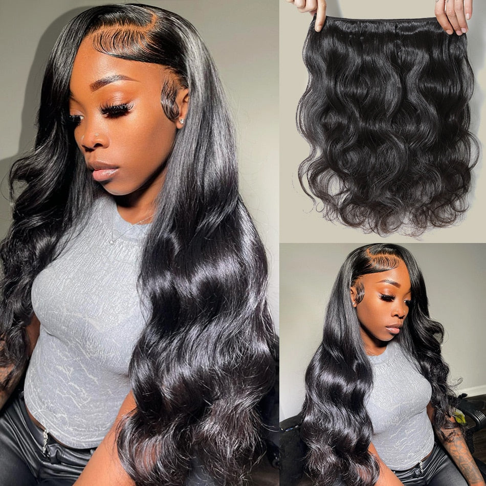 Melodie Body Wave 28 30 40 Inch Indian Remy Raw Virgin Unprocessed 100% Human Hair Water Wave Extensions 1 3 4 Bundles Deal