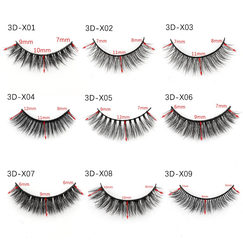 3/5 Pairs Hot Sale Natural Long 3D Mink Soft Short Faux Handmade Lashes