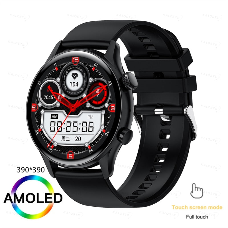 KAVSUMI AMOLED HD Screen Always On Display Men and Women's  Bluetooth Call IP68 Waterproof Sport Fitness Smartwatch