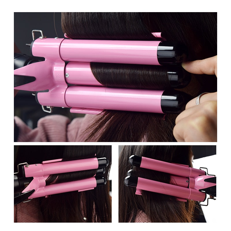 Professional triple barrel hair Curling Iron  Hair Wave Styling Tool