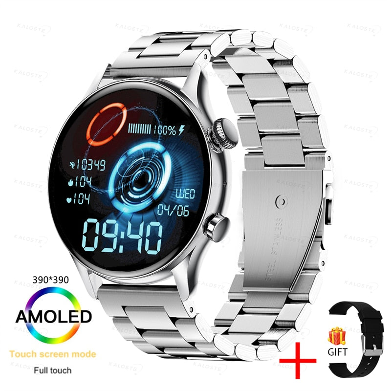 KAVSUMI AMOLED HD Screen Always On Display Men and Women's  Bluetooth Call IP68 Waterproof Sport Fitness Smartwatch