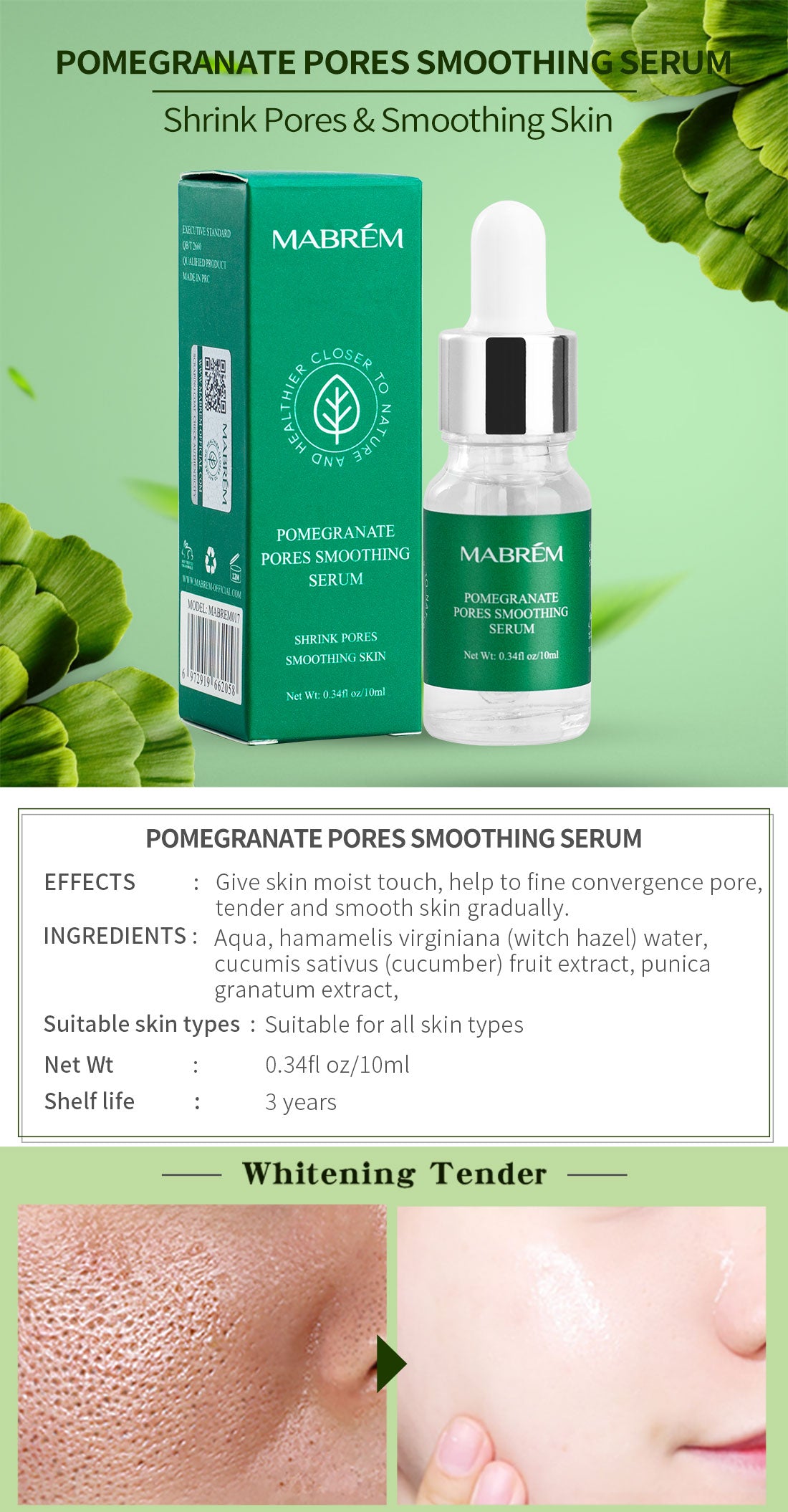 Pore Serum Shrink Pores, Clean Blackhead, Anti-aging, And Lighten Fine Lines