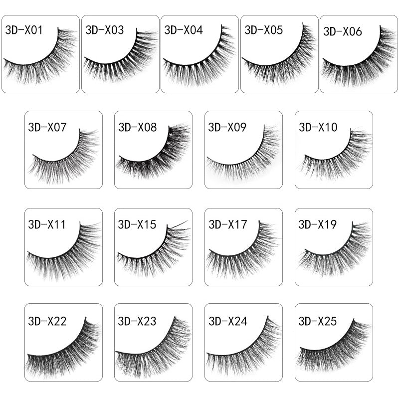 3/5 Pairs Hot Sale Natural Long 3D Mink Soft Short Faux Handmade Lashes