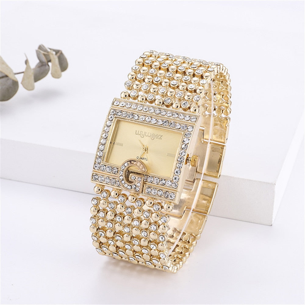 UTHAI W31 Women's Fashion Luxury Diamond G Quartz Stainless Steel Bracelet Watches