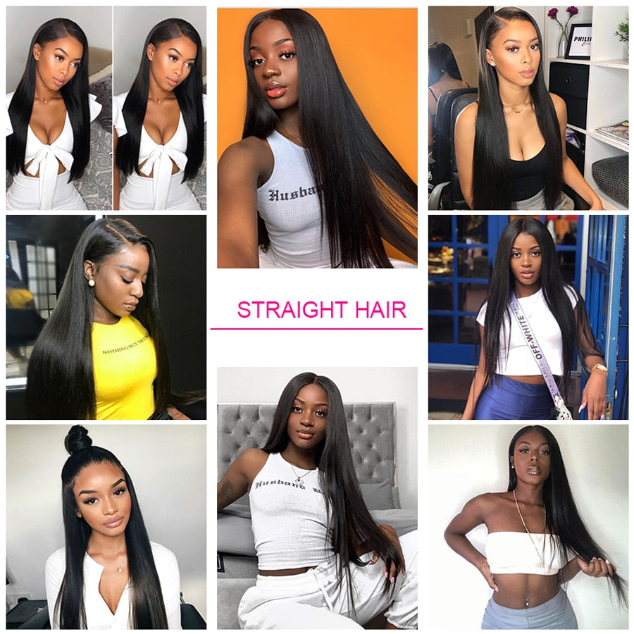 32 Inch Straight 13x4/ 13x6 Peruvian Human Hair Remy Transparent HD  Lace Frontal Wigs