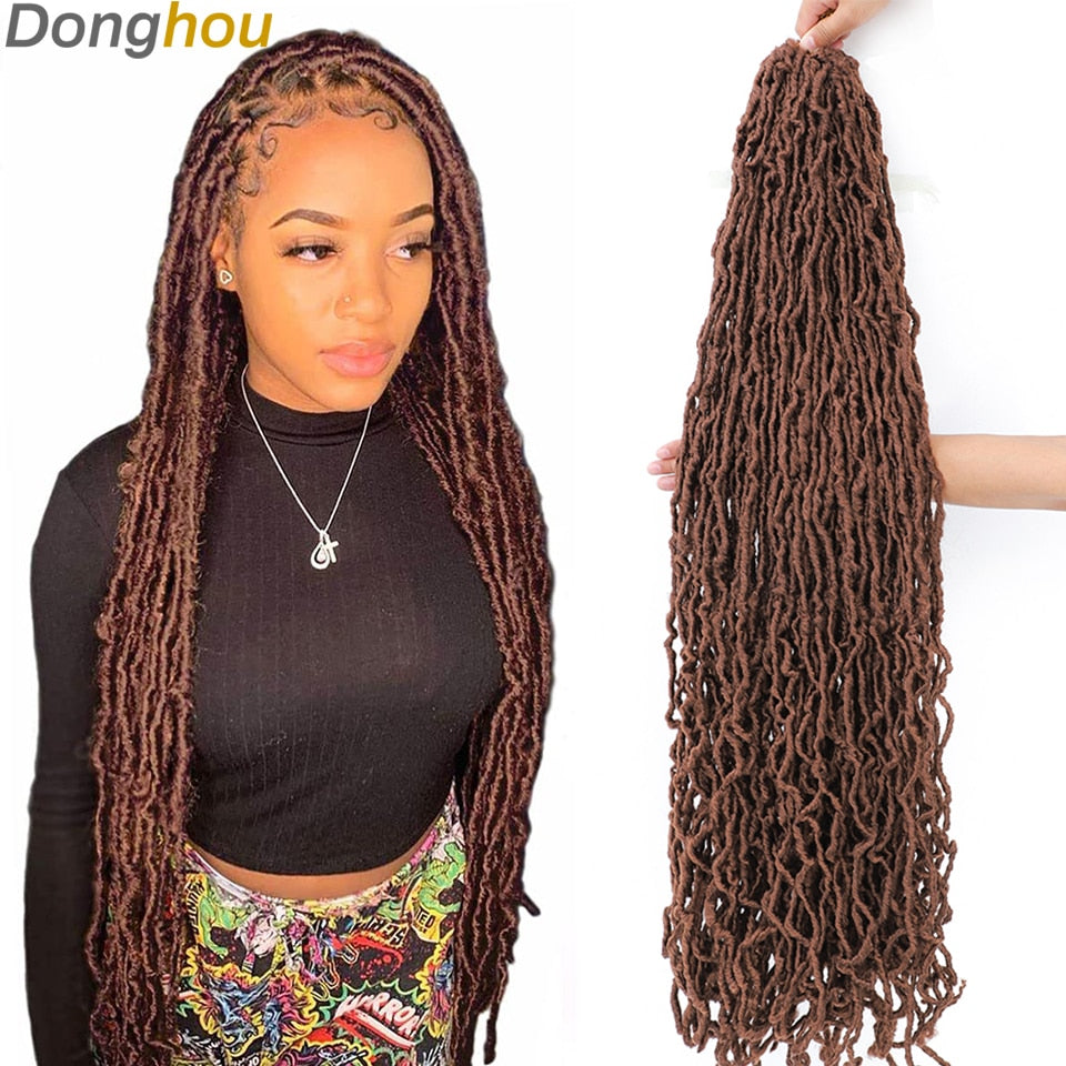 New Soft Curly Hair Donghou Faux Locs Crochet Braid Hair 24 36 inch