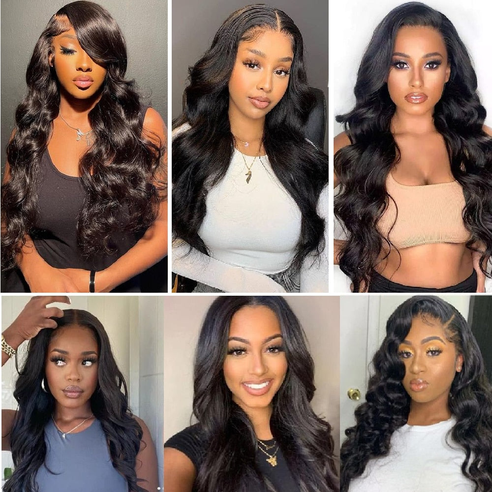 30 Inch Wavy Brazilian Body Wave Lace Front Wig 13x4 HD Transparent Lace Human Hair Wigs