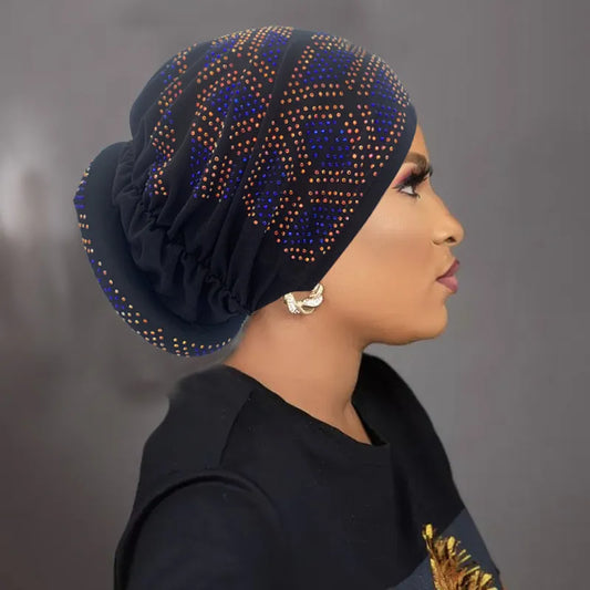 Glitter Diamonds Women's Turban Cap