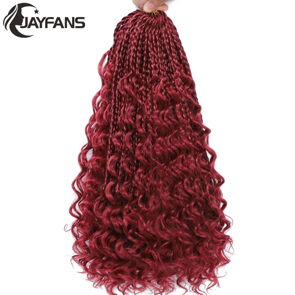 Jayfans 350 Color Bob Bohemian Box Crochet  Braids With Curly Ends 16Strands/Pack