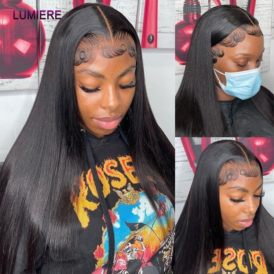 Lumiere 32 38 40 inch Brazilian Bone Straight Human Bundles Hair Weave 1/3/4 Remy Human hair  Extensions