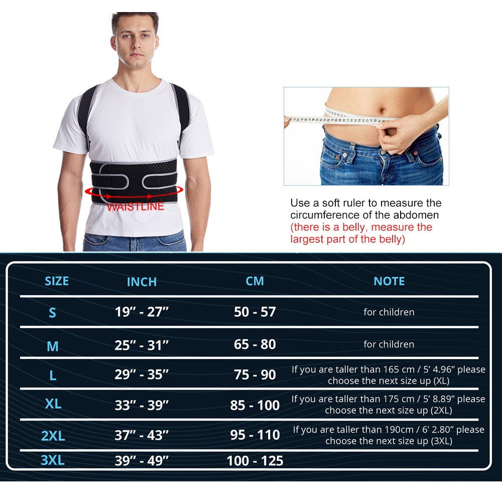 Adjustable Lumbar Brace Spine Support Belt with Plate