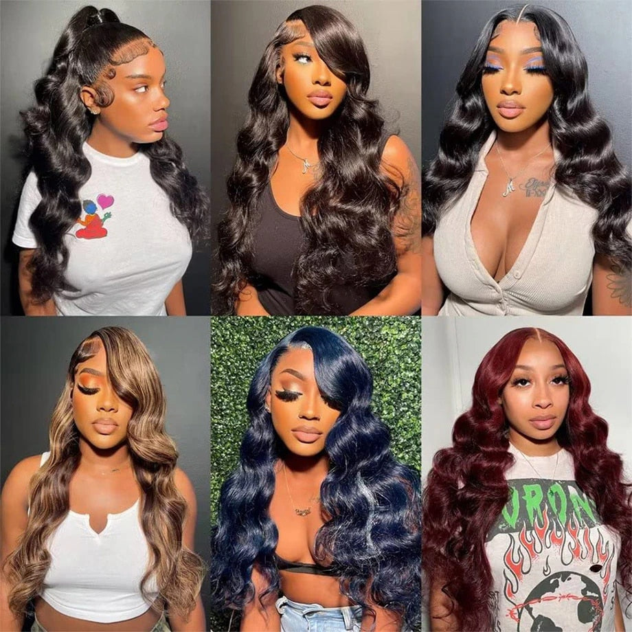 250% HD Transparent Lace Body Wave Brazilian13x4/13x6 Lace Front Human Hair Pre Plucked 5x5 Closure Wig