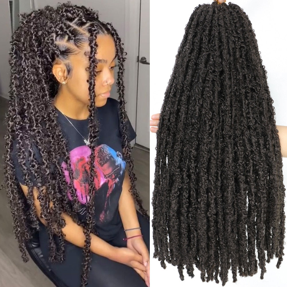 Super Long Soft Prelooped Distressed Butterfly Faux Locs Crochet Hair