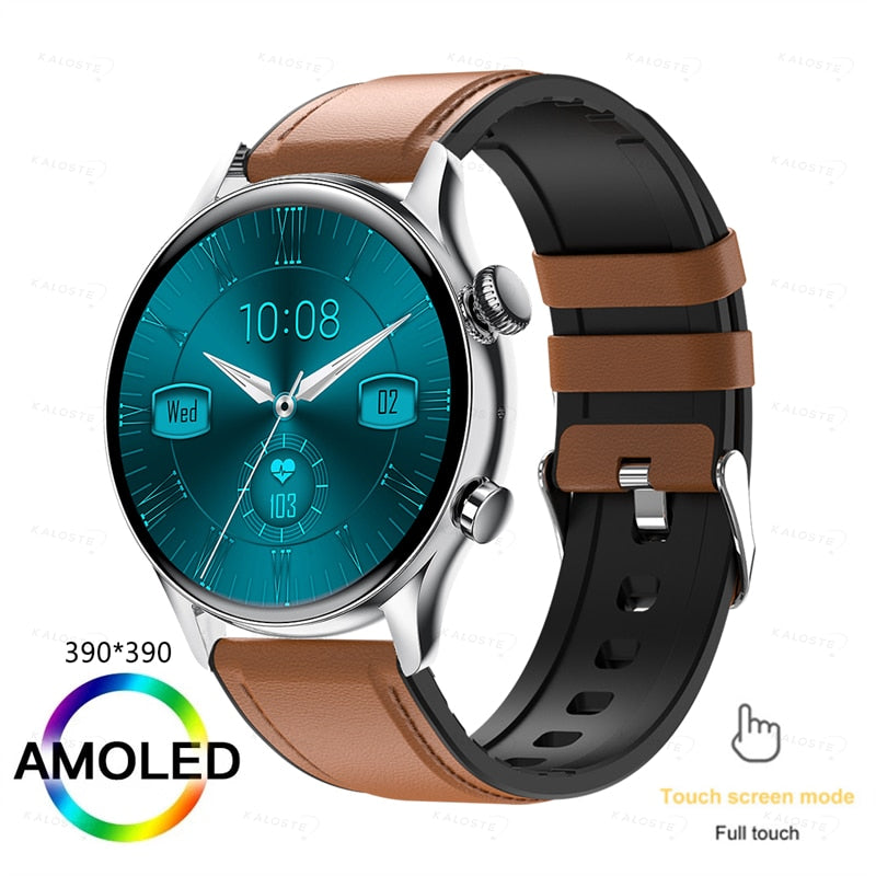 KAVSUMI AMOLED HD Screen Always On Display Men and Women's  Bluetooth Call IP68 Waterproof Sport Fitness Smartwatch