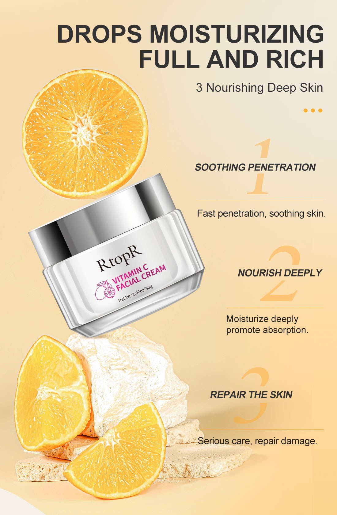 Whitening Face Cream Freckle Removal Anti-wrinkle Fine Lines Anti-aging Moisturizing Nourishing Vitamin C Extract