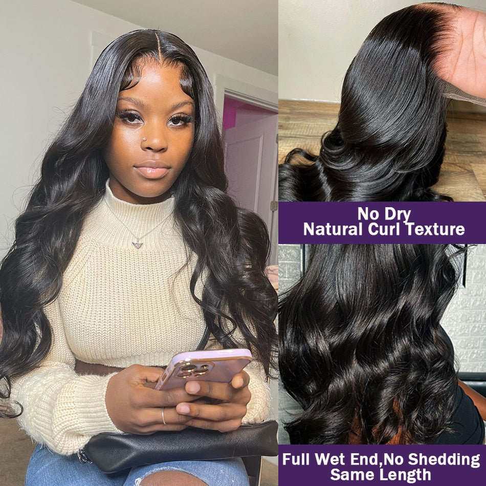 250% HD Transparent Lace Body Wave Brazilian13x4/13x6 Lace Front Human Hair Pre Plucked 5x5 Closure Wig