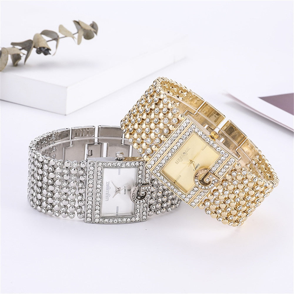 UTHAI W31 Women's Fashion Luxury Diamond G Quartz Stainless Steel Bracelet Watches