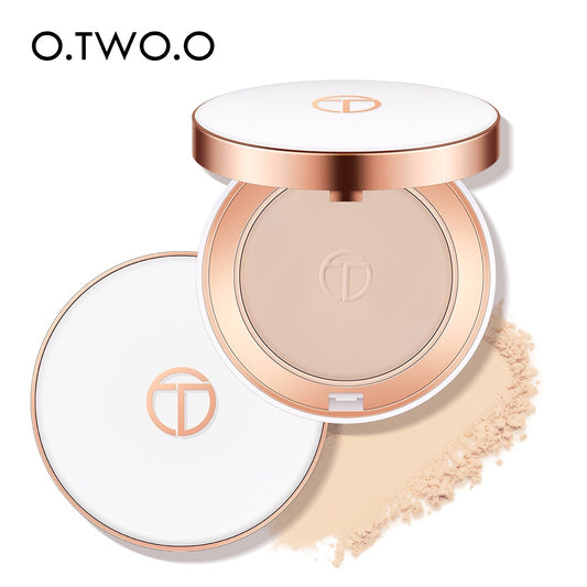 O.TWO.O Cushion Compact Oil-Control 3 Colors Matte Smooth Finish Concealer Makeup Pressed Face Setting Powder