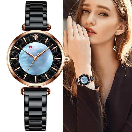 New Fashion Women CURREN Top Brand Ladies Creative Steel Waterproof  Bracelet Watches