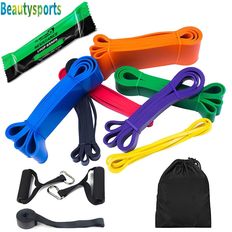 Fitness Pull Up Elastic Rubber Resistance Loop Power Band Set