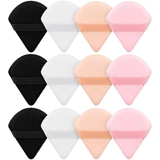 2/12Pcs Triangle Velvet Powder Puff  Make Up Sponges for Face Eyes Contouring Shadow Seal