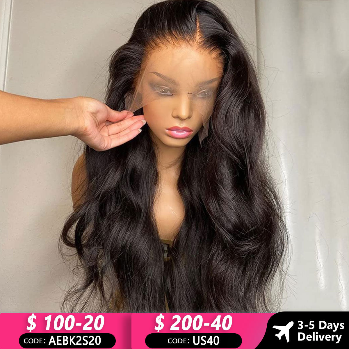 Brazilian 30Inch 13X4 13X6 Transparent Body Wave Human Hair  Pre Plucked 360 Lace Frontal Wigs