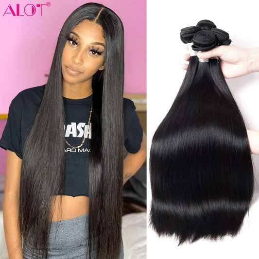 8-40 Inch Brazilian Straight Hair Bundles 100% Human Hair Weave 3 4 Bundles 10A Unprocessed Human Hair Extensions For Women