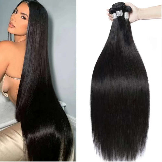 10A Brazilian Straight Human Hair Bundles 1/3/4 Pieces 8-32Inch Remy Human Hair Extensions