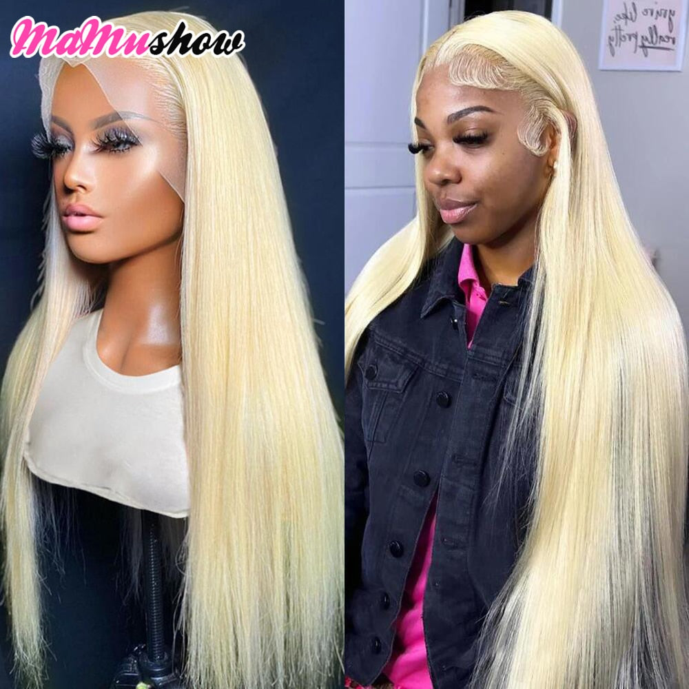 HD Transparent 613 Blonde Straight 13x4/ 13x6 Human Hair Glueless Brazilian Lace Frontal  PrePlucked Wig