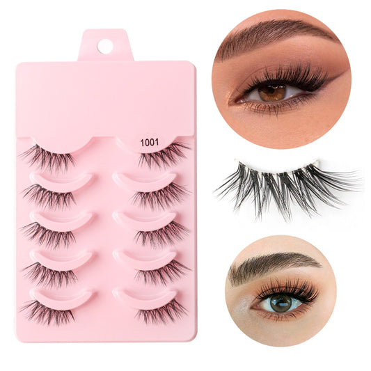 Half Eye 3/5 Pairs Faux Mink Reusable Natural Fluffy Eyelashes