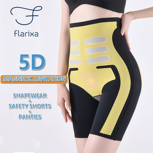 Flarixa 5D Levitation High Waist Hip Lift Women's Shapewear Thin Slim Fit Yoga Boxer Seamless Flat Belly Safety  Shorts M-2XL