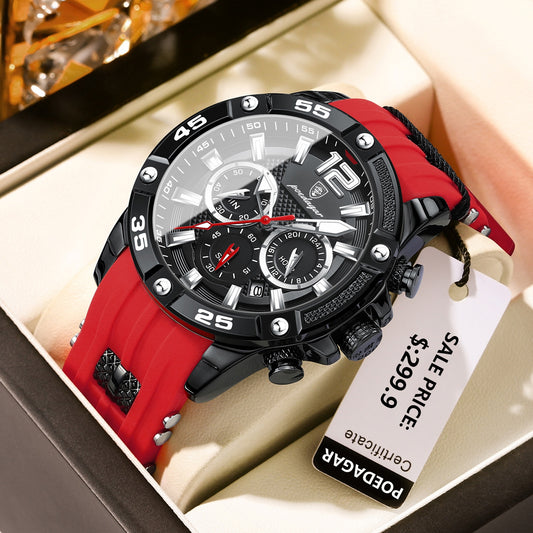 POEDAGAR High Quality Casual Men Luxury Waterproof Luminous Chronograph Date Military Quartz Watches