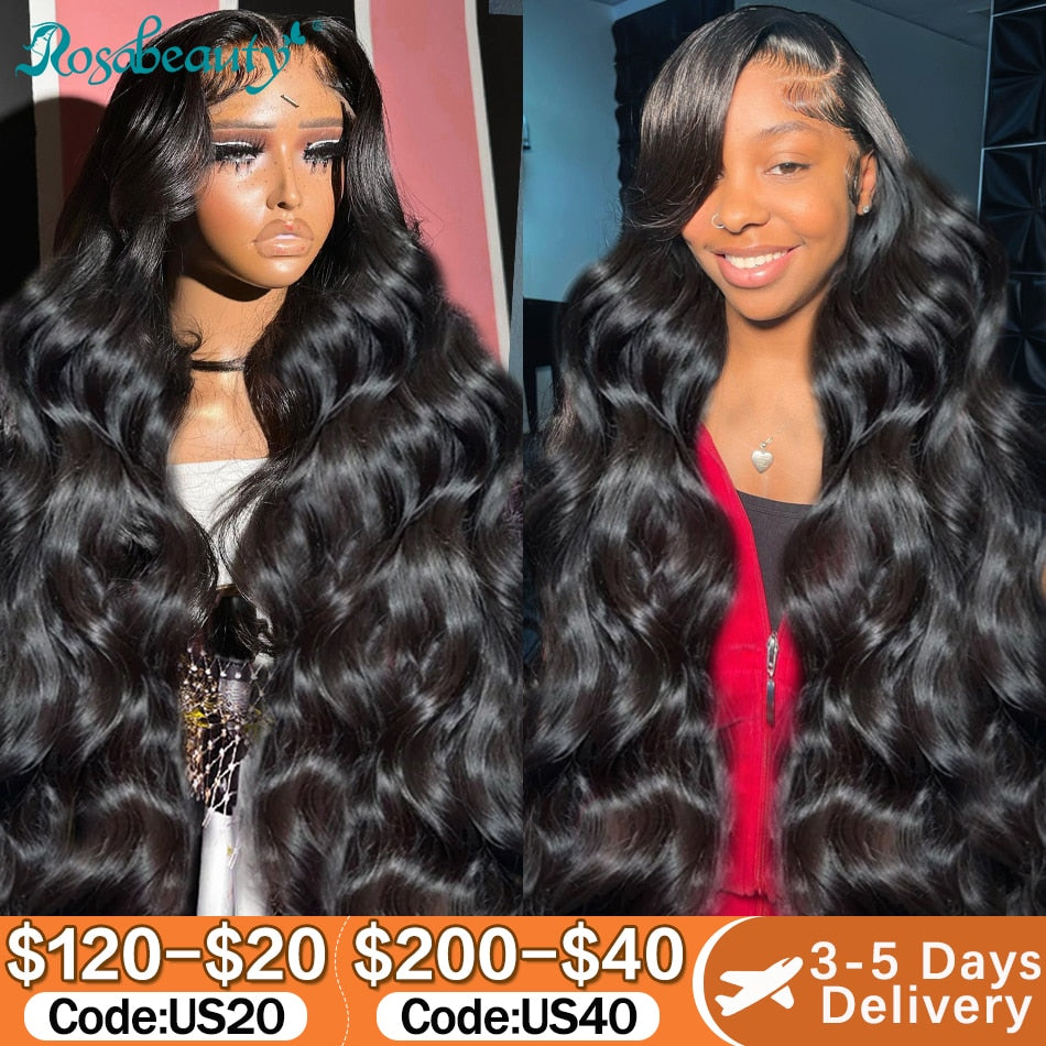 250% HD Transparent Lace Body Wave Brazilian13x4/13x6 Lace Front Human Hair Pre Plucked 5x5 Closure Wig