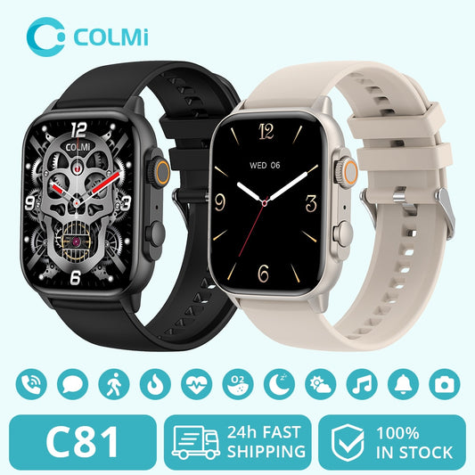 COLMI C81 2.0'' AMOLED Support AOD, 100 Sports Modes, IP68 Waterproof Smart Watch Men Women PK Ultra Series 8