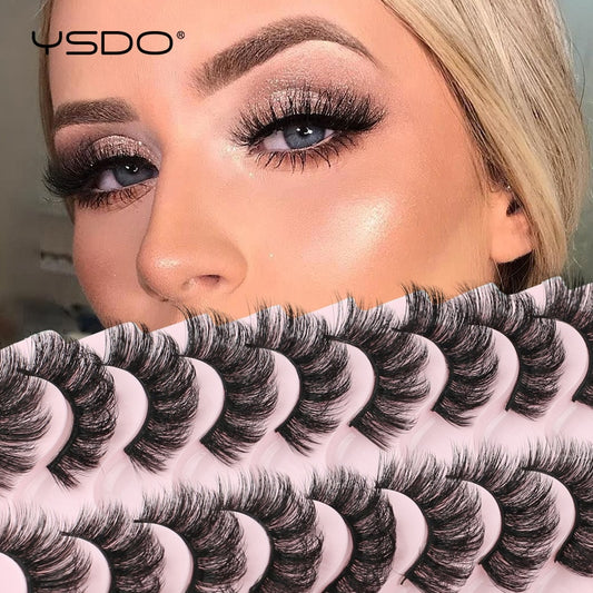 YSDO 5/10 Pairs Natural Thick and Fluffy 3d Mink Lashes