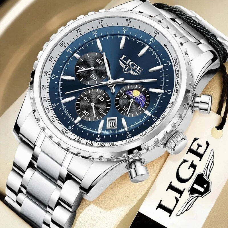 2023 Top Luxury New Men Quartz Waterproof Luminous Date Chronograph Sport Wrist Watch